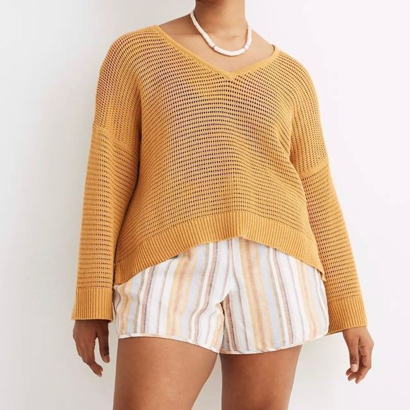 Madewell Sweaters - Madewell Dark Yellow Knit Sweater Seville Pullover Sweater Marigold